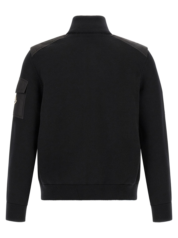 Moncler Padded Wool Zip-Up Maglioni - Nero | b34518bee2b374c11356a9e62189dcbddfe6c8ed