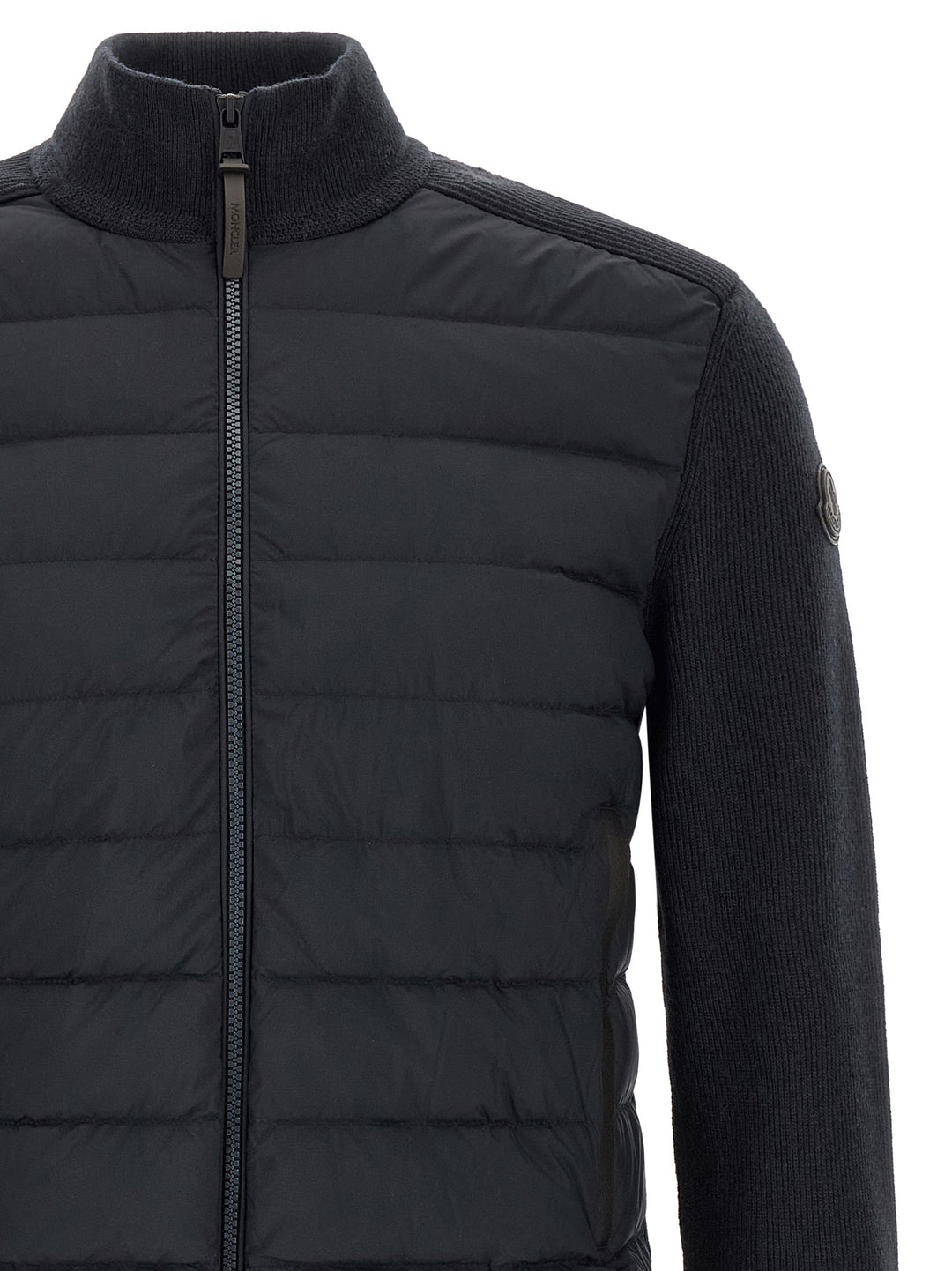 Moncler Padded Cardigan Maglioni - Blu | c52ba35c64ea920558a247d0a4aba21bc06f3165
