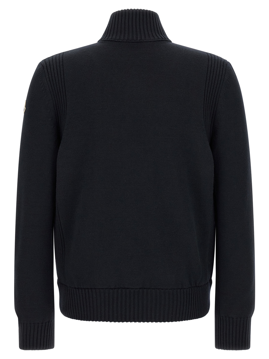 Moncler Two-Material Cardigan Maglioni - Blu | faefd68d4084b1204f327eee3cfbf8f0c5e97880
