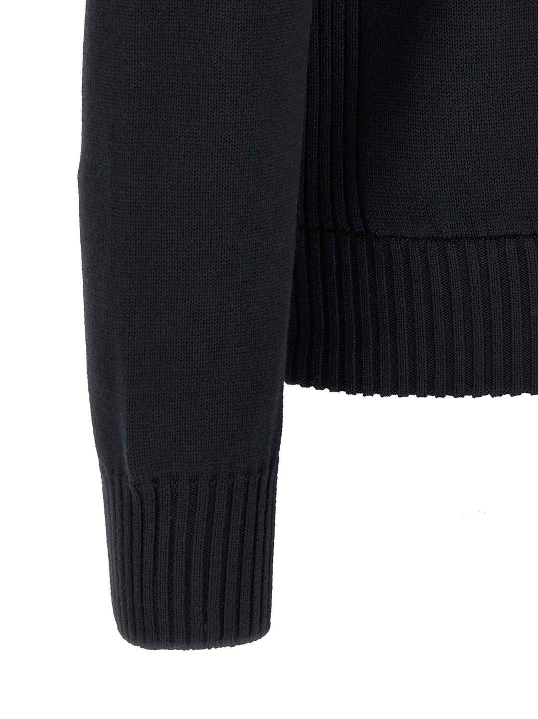 Moncler Two-Material Cardigan Maglioni - Blu | 6c33237286d66f4300469c1d54dc20f26aac4064