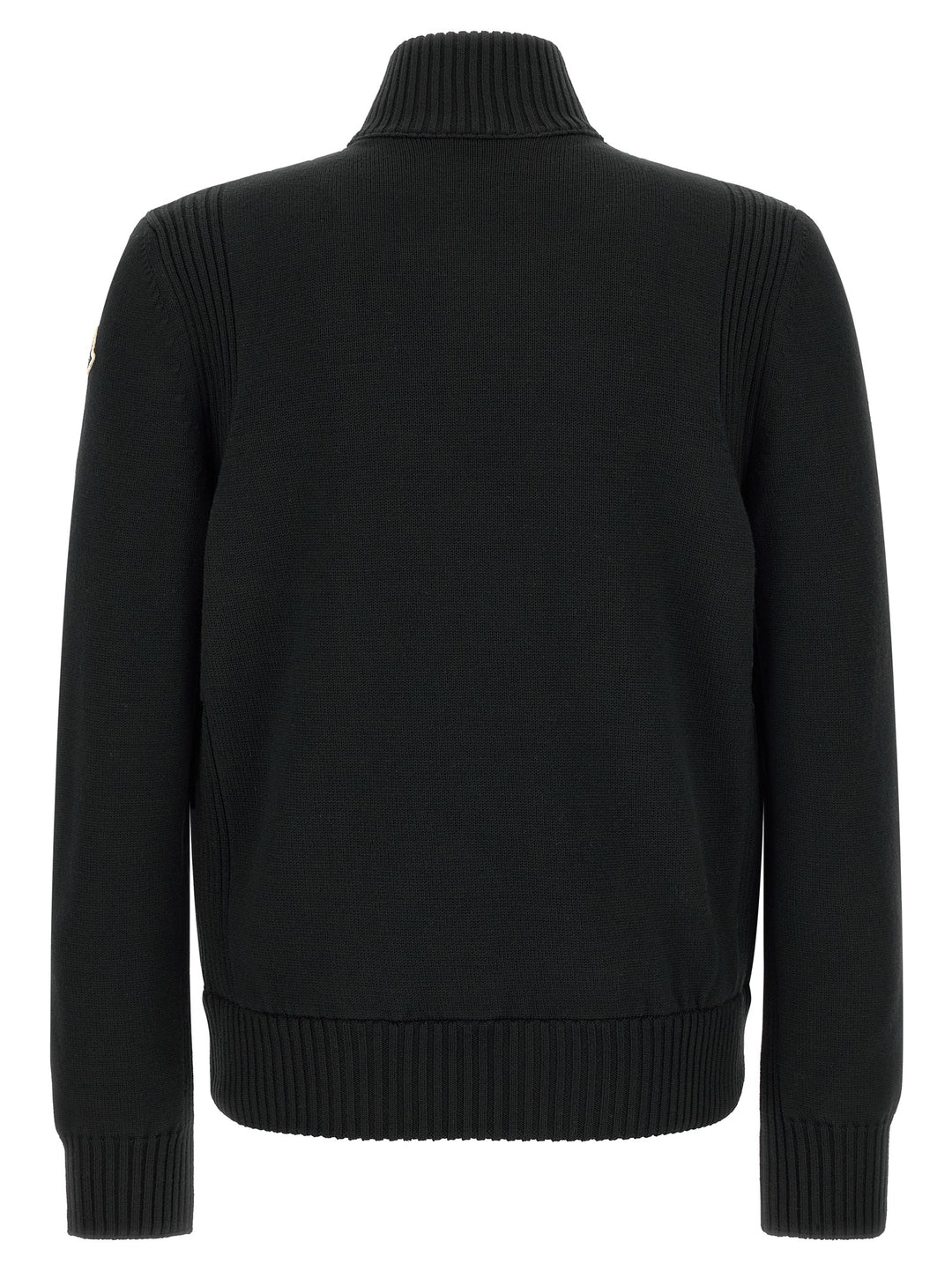 Moncler Two-Material Cardigan Maglioni - Nero | 5698c6234c21ecdd6c0ca33039eb643d11313271