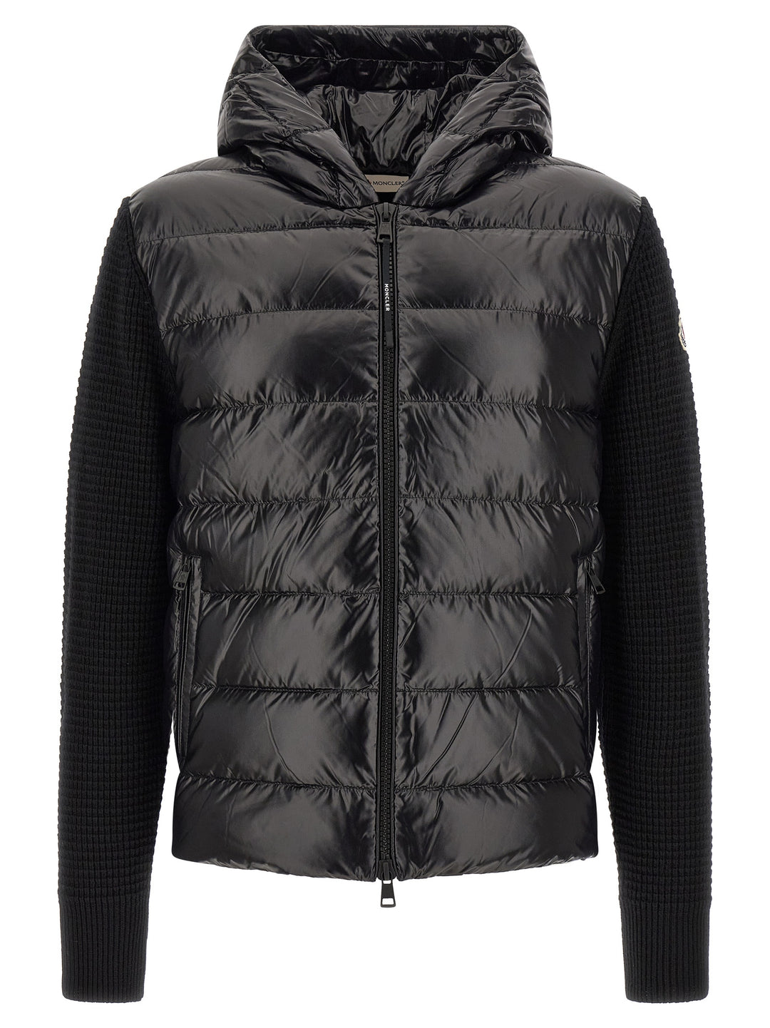 Moncler Cardigan With Front Padding Maglioni - Nero | 5b90b52c522de66033f3cbf68c099ea03048509c