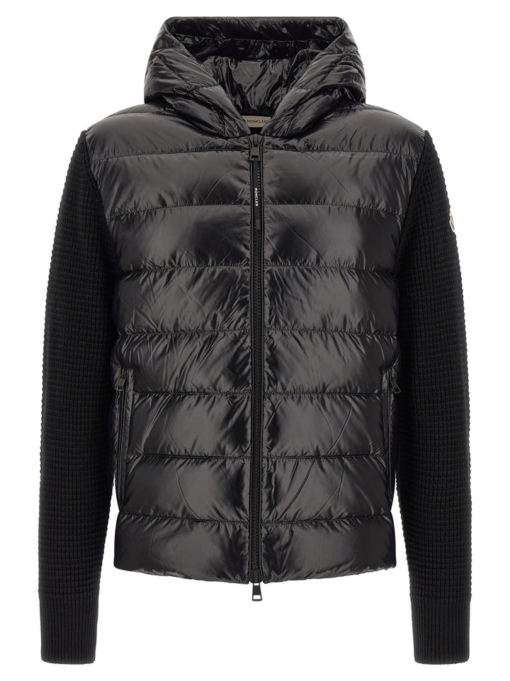 Moncler Cardigan With Front Padding Maglioni - Nero | 5b90b52c522de66033f3cbf68c099ea03048509c