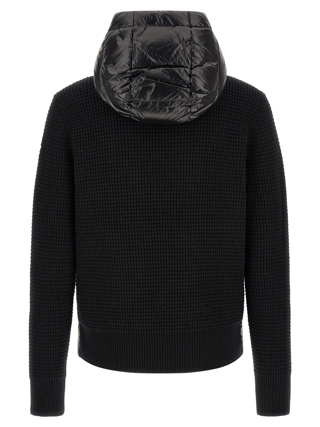 Moncler Cardigan With Front Padding Maglioni - Nero | 55d7559a135576360f5735ff8810557606925958
