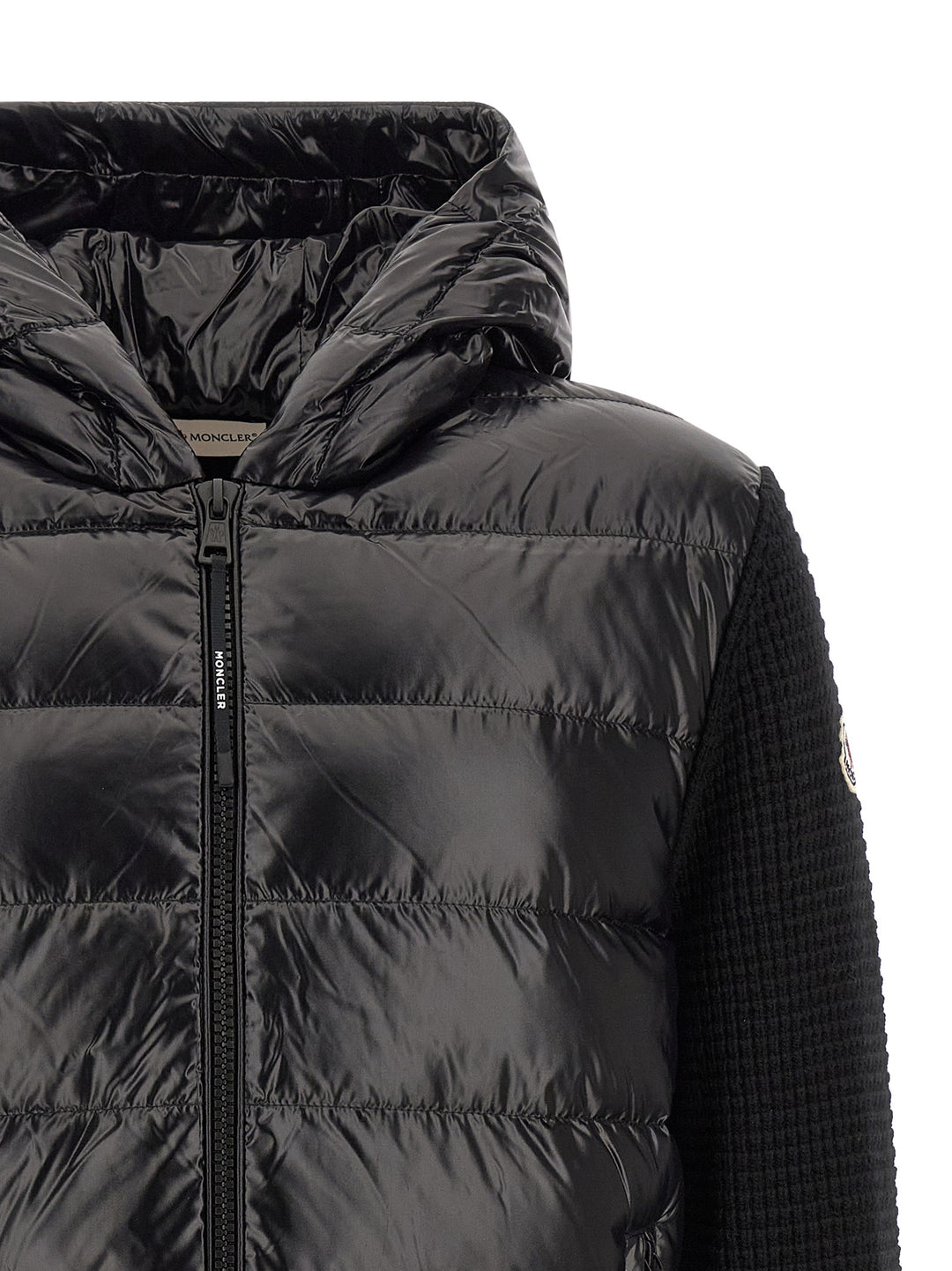 Moncler Cardigan With Front Padding Maglioni - Nero | c8a6f4339fcabe897f343a73d06e2e4fc1cdad7f