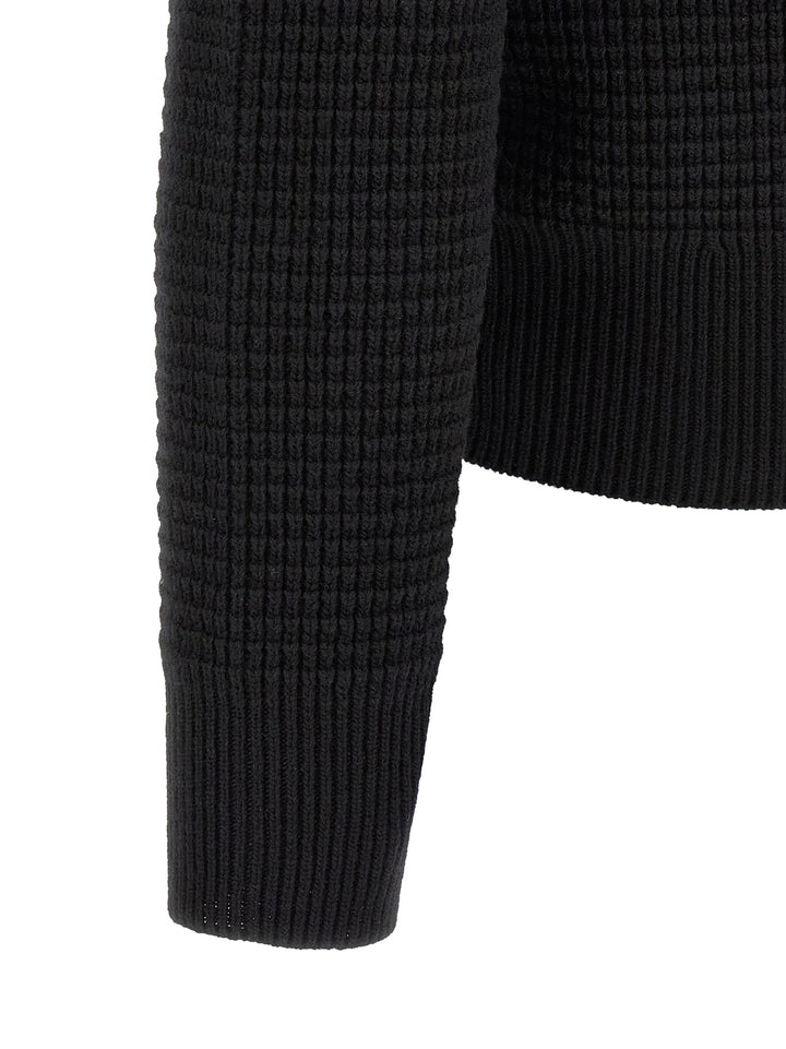 Moncler Cardigan With Front Padding Maglioni - Nero | 9376e7cecfd0a6169c7018e627cc9963ad342f16