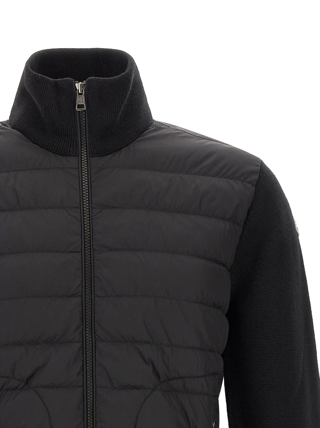 Moncler Padded Cardigan Maglioni - Nero | 682a57e355b6aba9a7b99f998c6bf47105ccac97