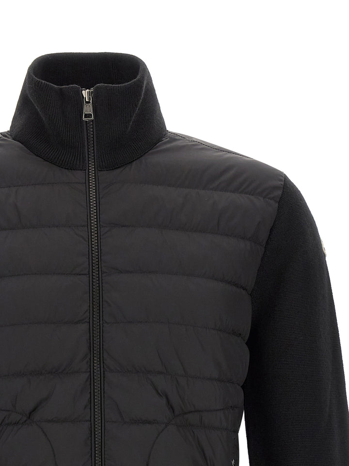 Moncler Padded Cardigan Maglioni - Nero | 682a57e355b6aba9a7b99f998c6bf47105ccac97