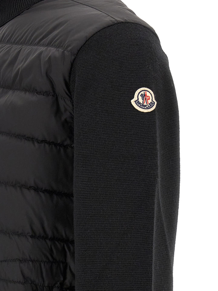 Moncler Padded Cardigan Maglioni - Nero | c6411d31d45c7eed543439b573691388debbbd19