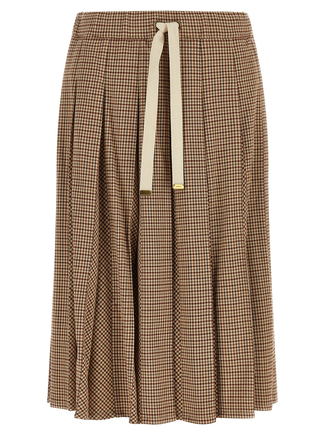 Moncler Pleated Midi Skirt Gonne - Beige | 8eaccdafd4d461a3d5c707a17a6077d648b71672