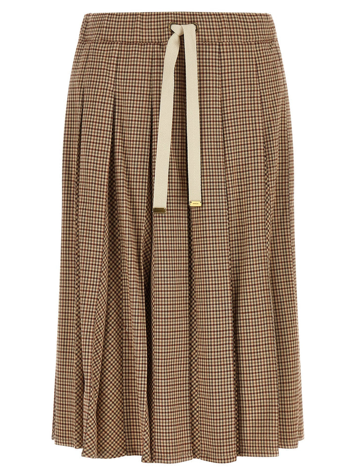 Moncler Pleated Midi Skirt Gonne - Beige | 8eaccdafd4d461a3d5c707a17a6077d648b71672