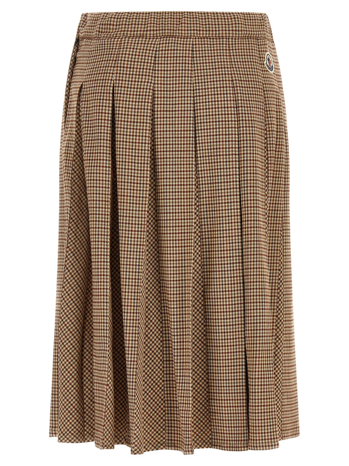 Moncler Pleated Midi Skirt Gonne - Beige | dbf1b2effff93d15144aca29e6f2a0ccfc86c5fe