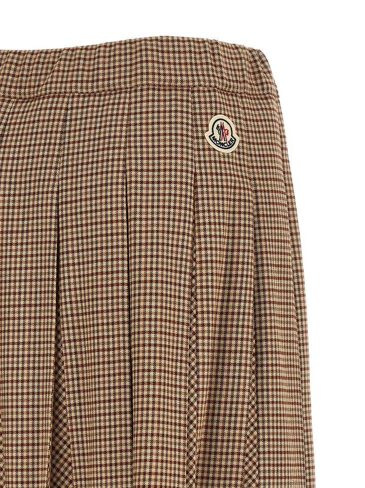 Moncler Pleated Midi Skirt Gonne - Beige | c938af4975b56a3737c0d87242c041706239a14c