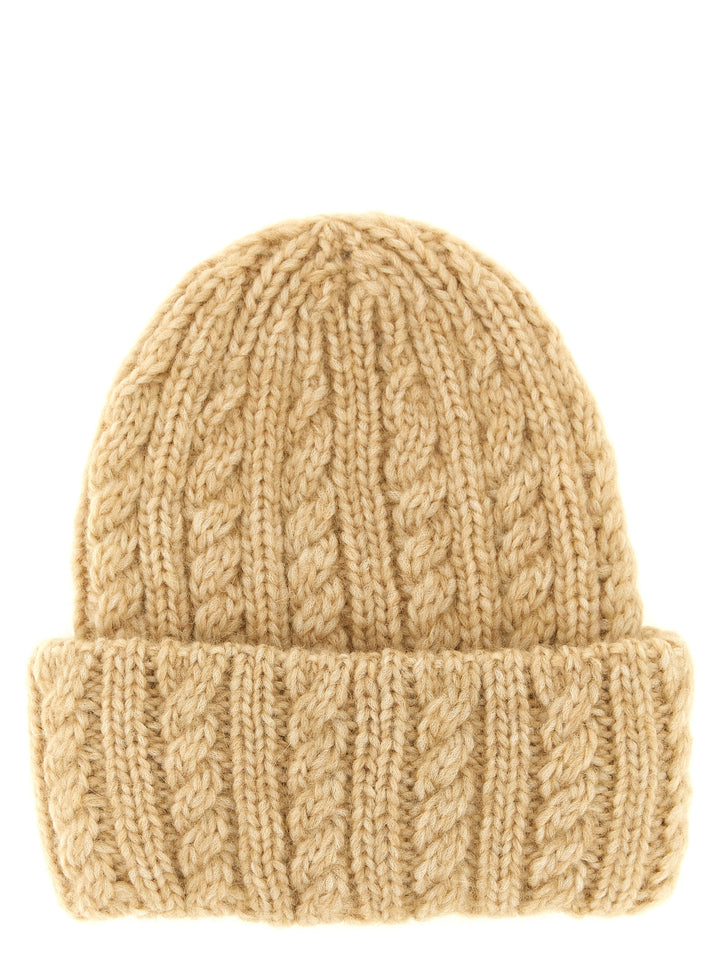 Moncler Braided Beanie Cappelli - Beige | 40f254722328d195932595df271a4bf78afe5731