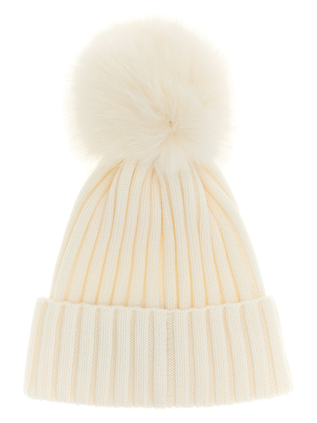 Moncler Pompon Wool Beanie Cappelli - Bianco | 4bb0151d60f90ae06c6e157bf726ebf7b96a682f
