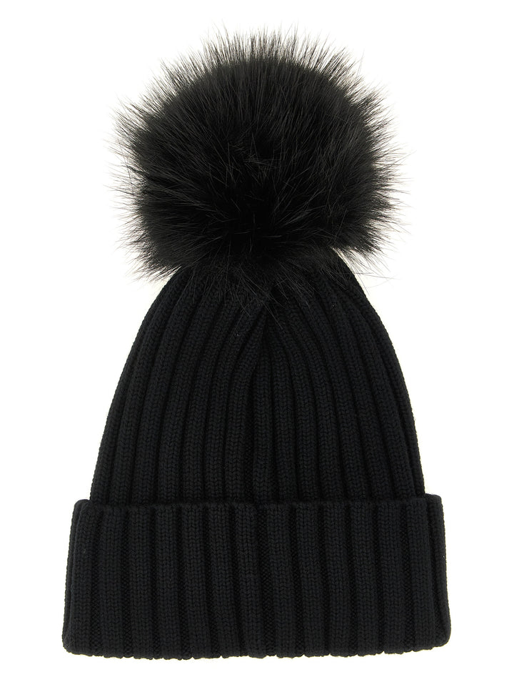 Moncler Pompon Wool Beanie Cappelli - Nero | 3fa7a09de1a3686906188ed8370b18ef489de987