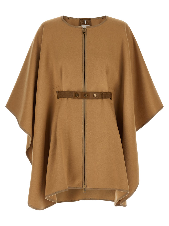 Moncler Detachable Hooded Cape Mantelle - Beige | 7479c5a366f764a44f657400855cc3f1ec332b55