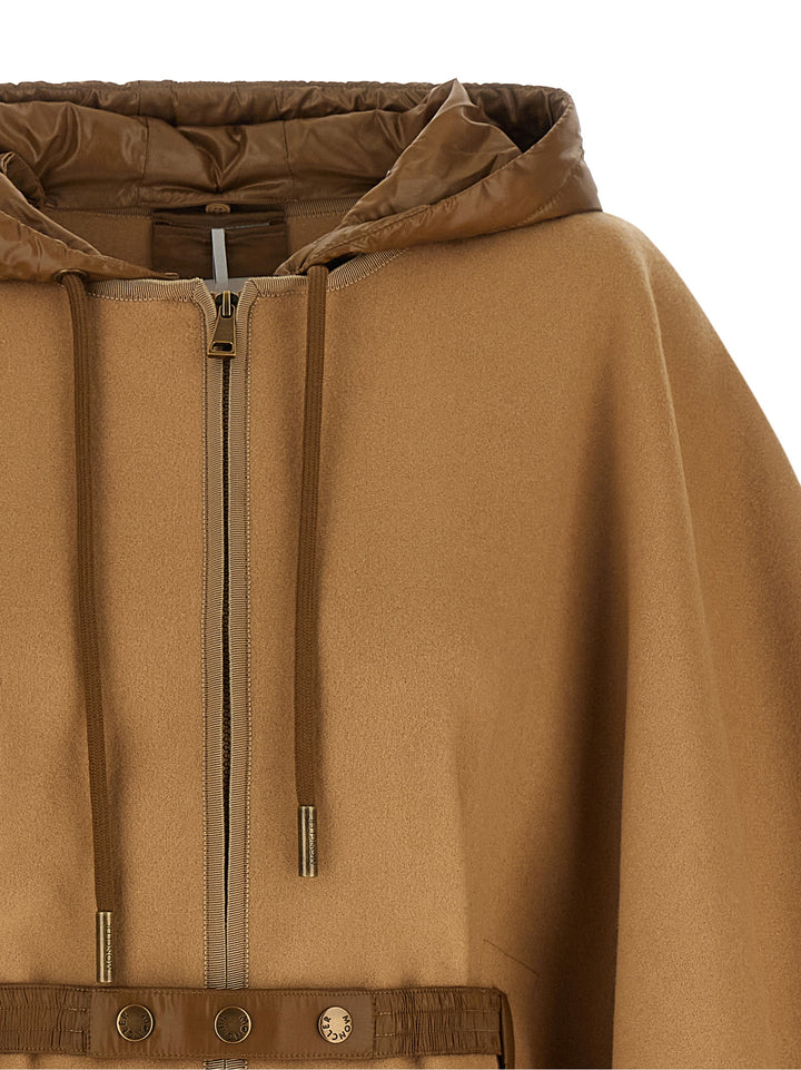 Moncler Detachable Hooded Cape Mantelle - Beige | 2bd5416291c145151c3364802569f840b11f00e1