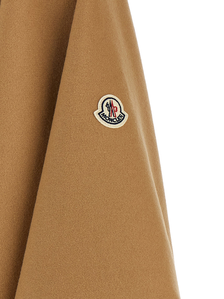 Moncler Detachable Hooded Cape Mantelle - Beige | d099ae0af735d682d0698f6b1beb27dcf9f16791