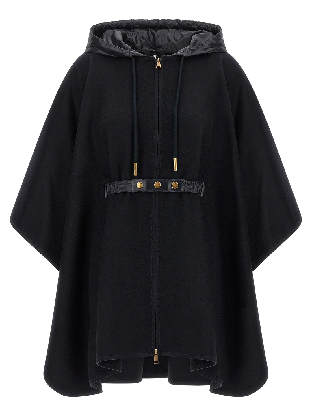 Moncler Two-Material Cape Mantelle - Blu | 38f082a1075a4264616421621ab2d30dda92307d