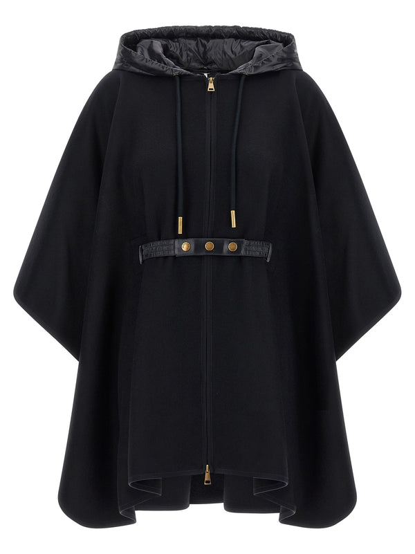 Two-Material Cape Mantelle Blu