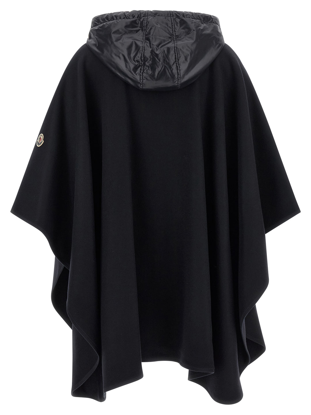 Moncler Two-Material Cape Mantelle - Blu | c7ae302a246387d913db44144334ed51640c4741