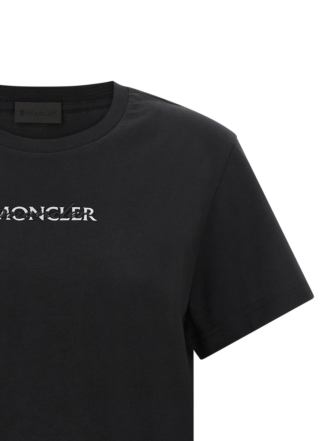 Moncler Logo Embroidery T shirt - Nero | 25ddcfe254587e9a9fe509c21d9ef6d3a0c599fe