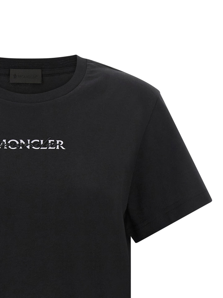 Moncler Logo Embroidery T shirt - Nero | 25ddcfe254587e9a9fe509c21d9ef6d3a0c599fe