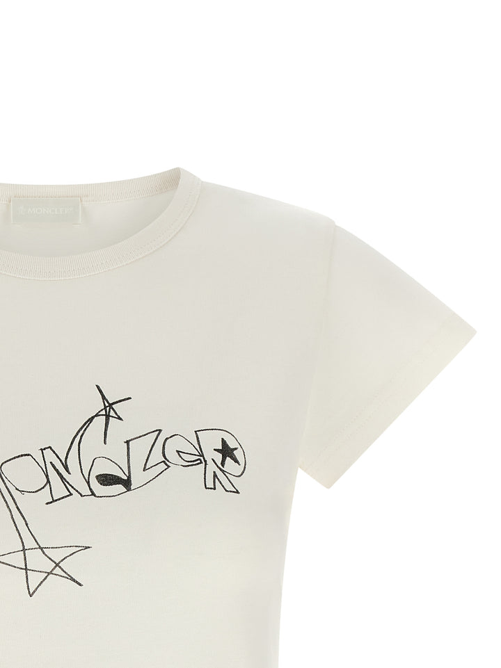 Moncler Graphic Print T shirt - Bianco | e2892d7e1246c01bb0cce82a9d7a61539e0231be