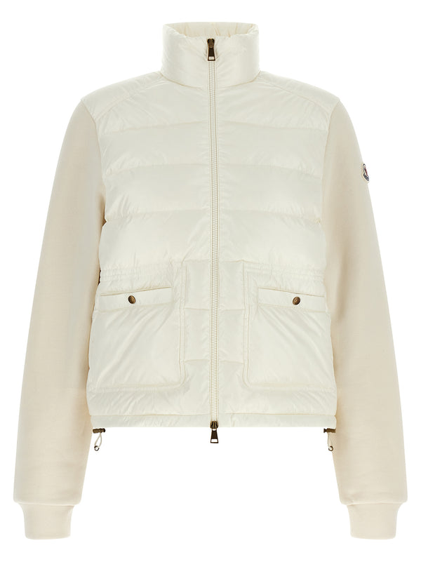 Two-Material Cardigan Maglioni Bianco