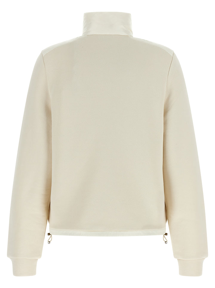 Moncler Two-Material Cardigan Maglioni - Bianco | 62382d10828f2cfba65c869e8d83f6848327db41