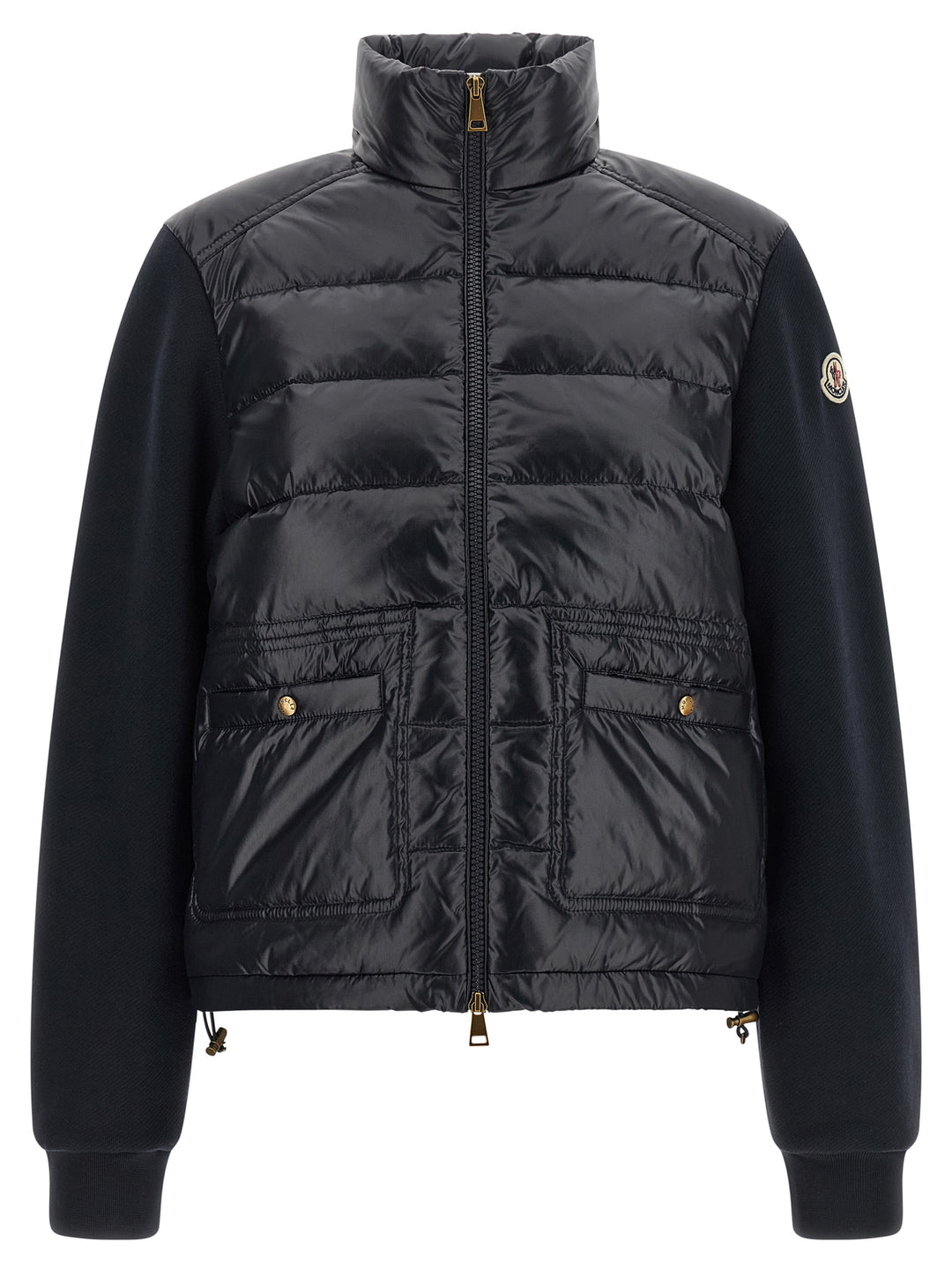 Moncler Two-Material Padded Cardigan Maglioni - Blu | 711e01c27fdccb4bf0bfa04fbdfb28a54e307139