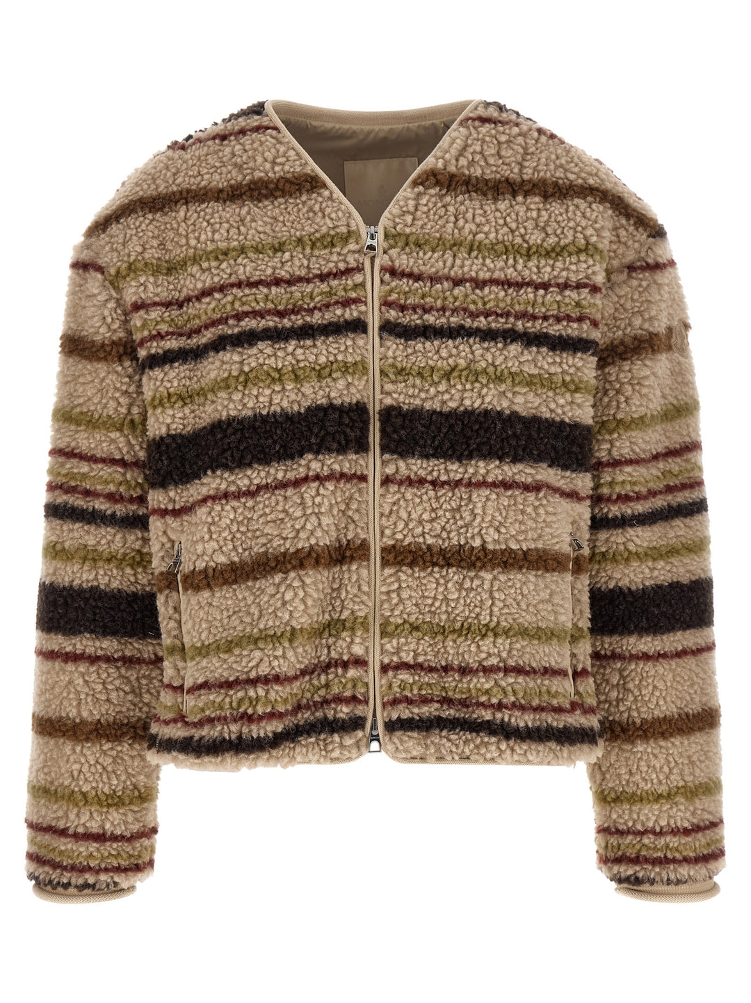 Moncler Teddy Effect Cardigan Maglioni - Marrone | 59d836f8b13a6aa8c6f8a0450e7ee92a629f62ba