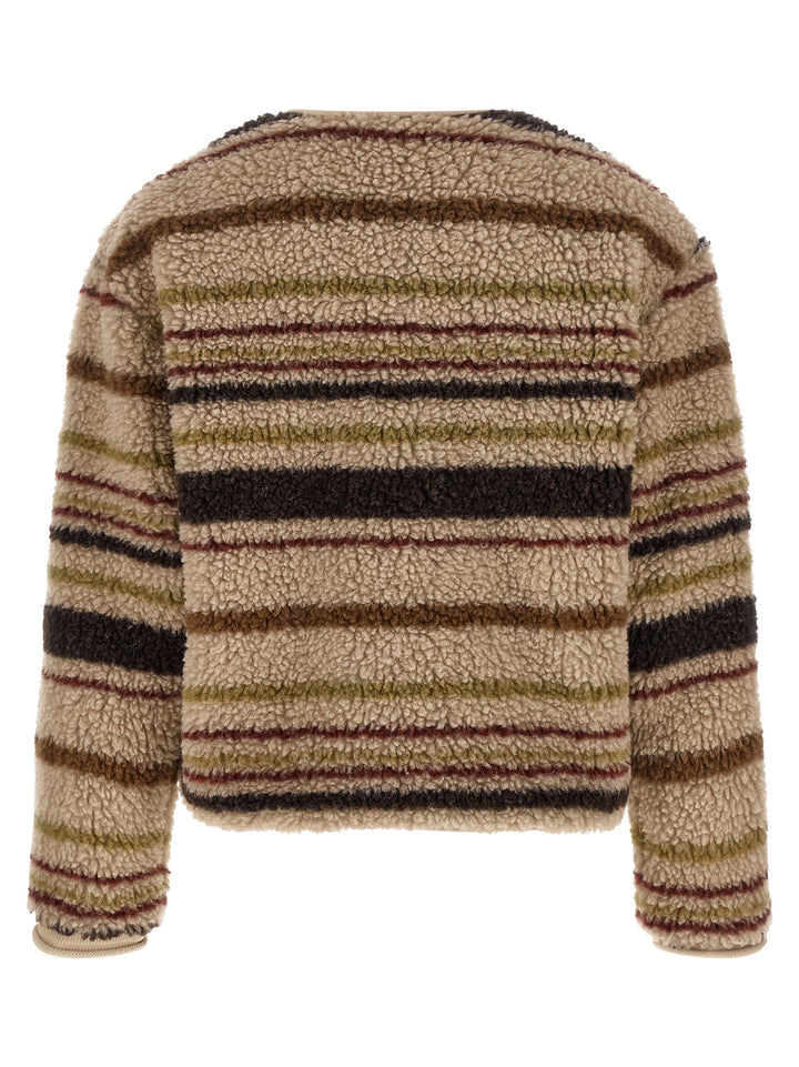 Moncler Teddy Effect Cardigan Maglioni - Marrone | 042ddd815d904f6d5918d9f2ba38dbdf648c2847