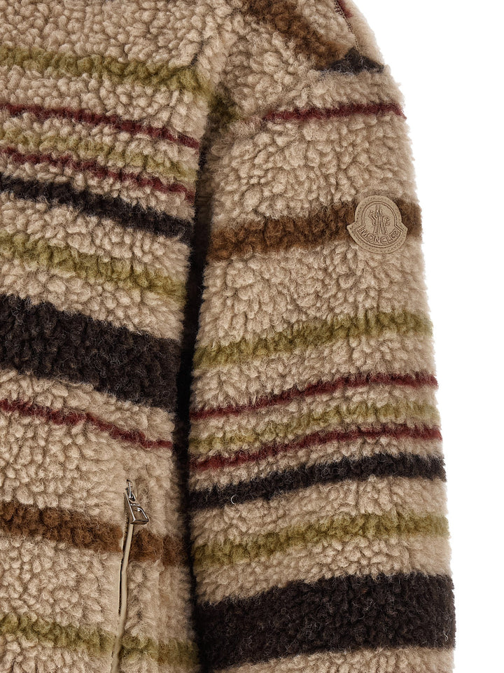 Moncler Teddy Effect Cardigan Maglioni - Marrone | ca1cdb35a74c8deca478dc66384bc9ea95635223