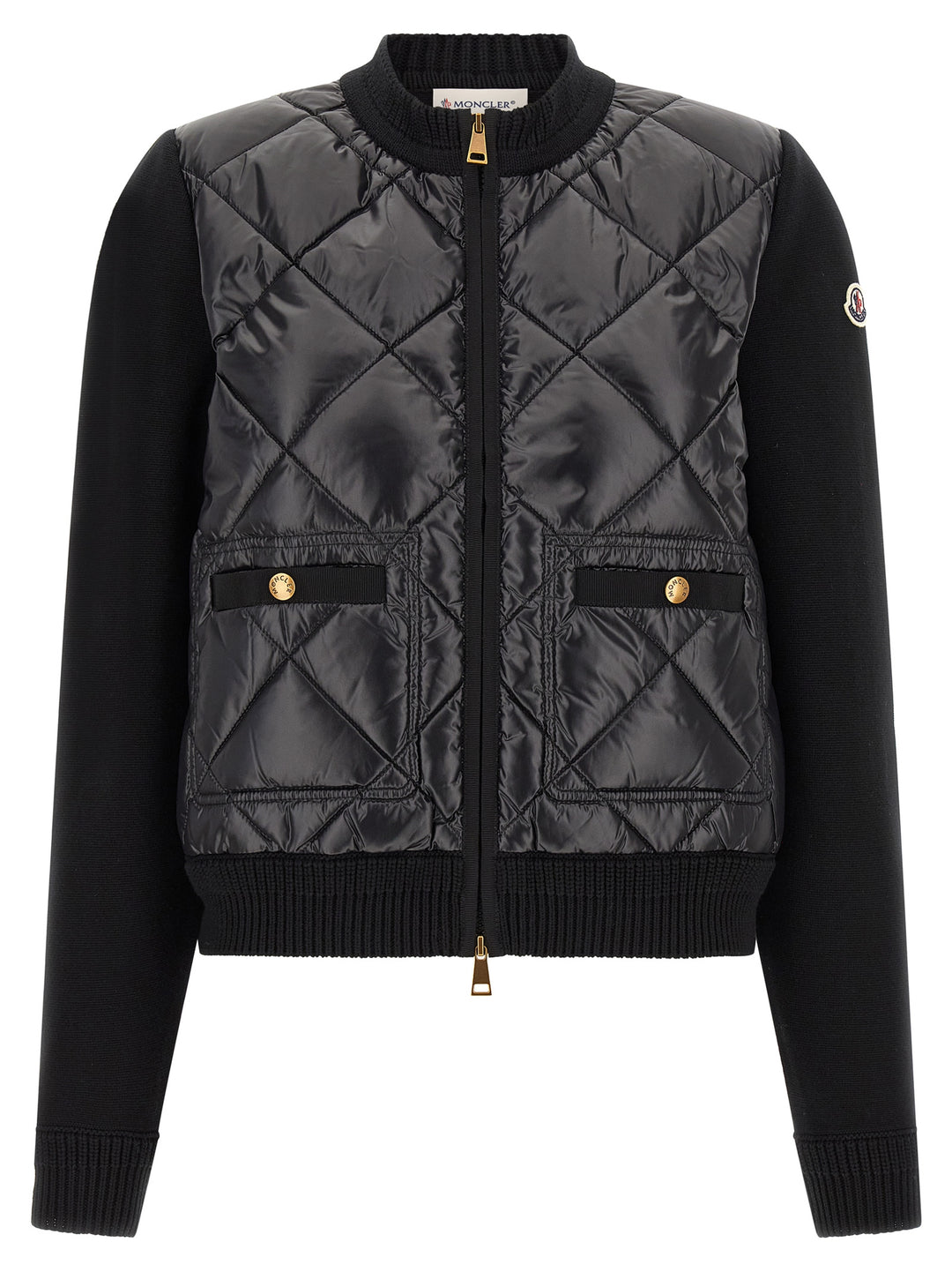 Moncler Padded Cardigan Maglioni - Nero | 6b4324b90d79ab153151c1a661df55498c5d95d9