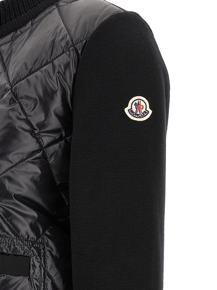 Moncler Padded Cardigan Maglioni - Nero | fff500e37b2db83357148888127cb16be1c2da6a
