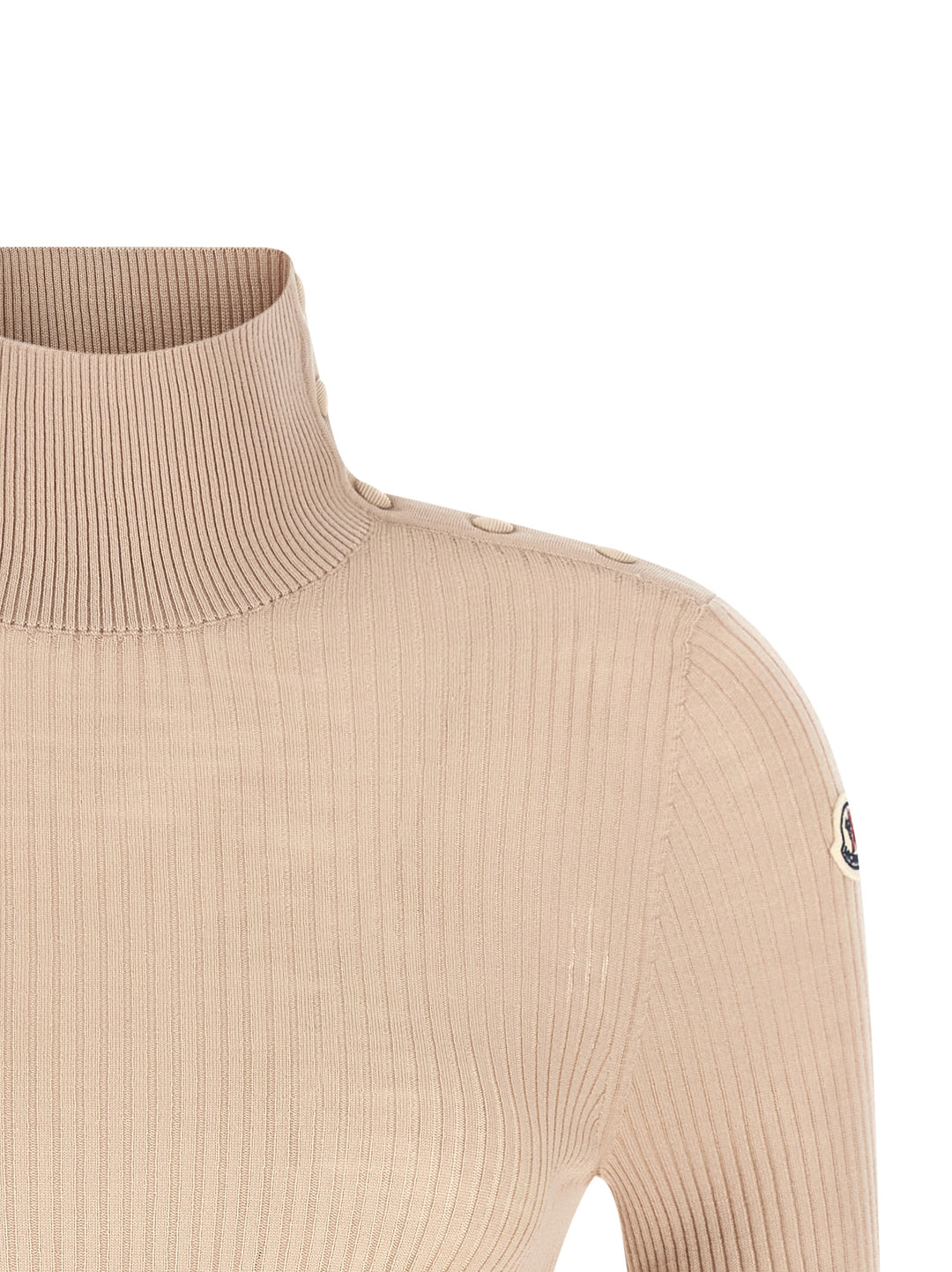 Moncler Textured Wool Turtleneck Sweater Maglioni - Beige | f3cb86105f70b8a12369770d727d00257ff231e7