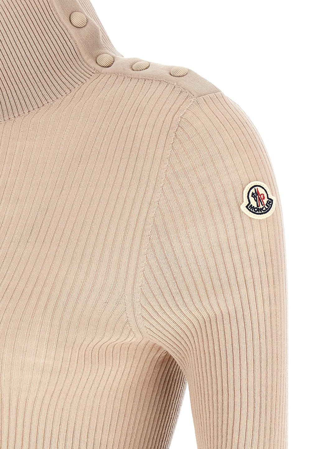 Moncler Textured Wool Turtleneck Sweater Maglioni - Beige | f9d56a0c4f5ef391d3c0277103e2809977549893