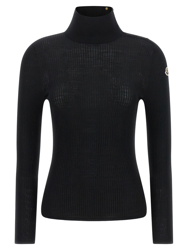 Moncler Logo Turtleneck Sweater Maglioni - Nero | 1212c571620fda72361dbe234be1387d2ba567c5