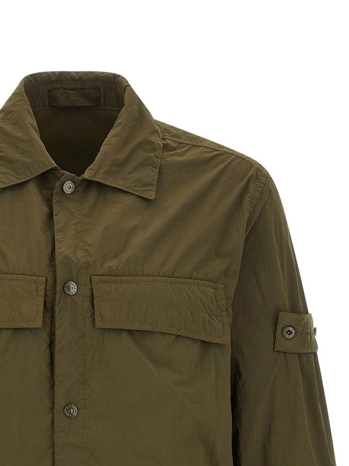 Stone Island Badge Stone Island Ghost Camicie - Verde | 93e2fc77ace753dd799a1c6dbe61c59650221ff5