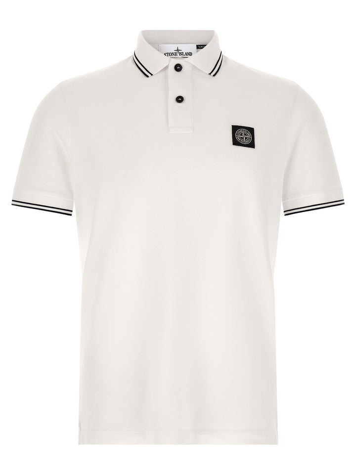 Stone Island 2200010 Polo - Bianco/Nero | dd027e381cba5b27d35acbd1f4df01a181cef446