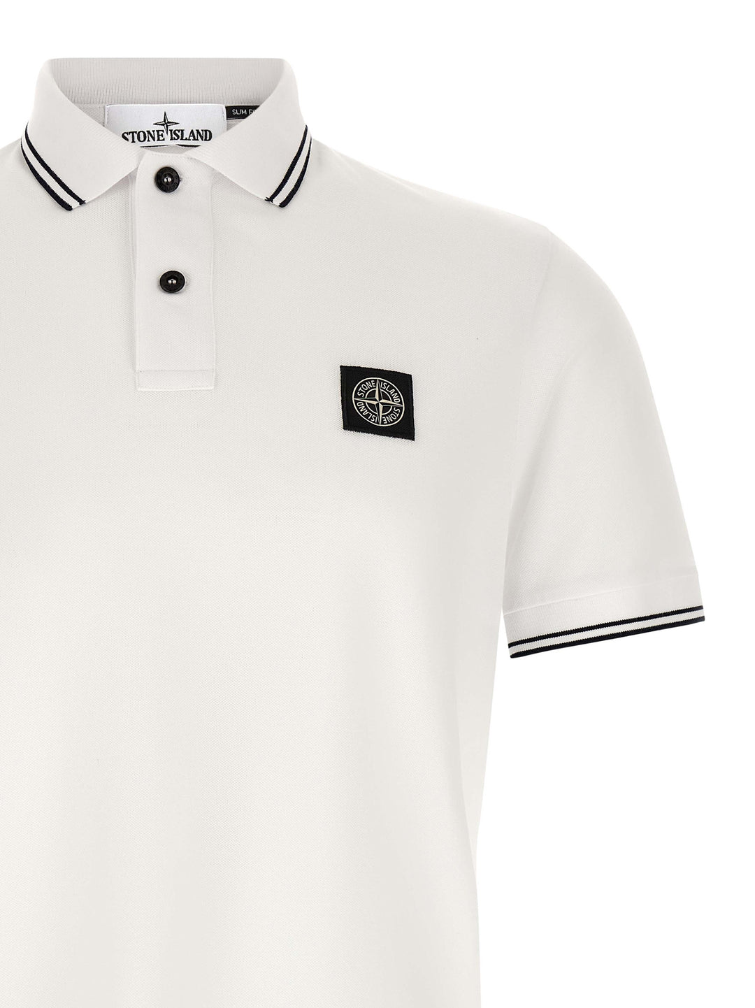 Stone Island 2200010 Polo - Bianco/Nero | 2cc917e16b2d944c37d766bcdd9e174512baff46
