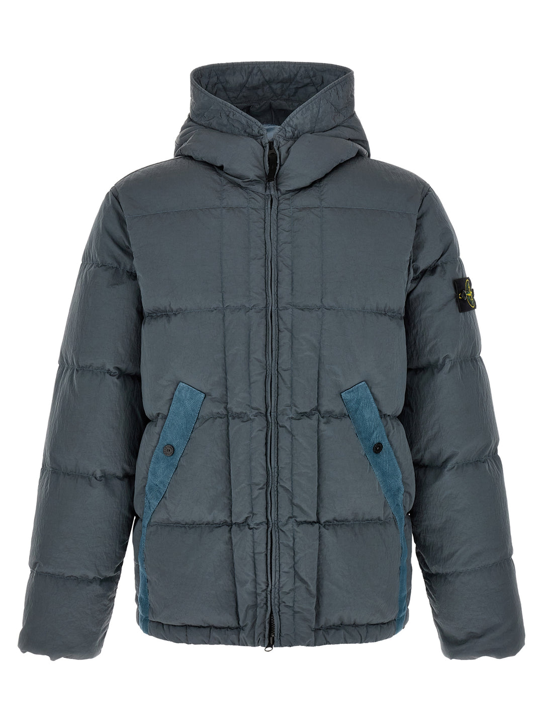 Stone Island Crumpled Effect Down Jacket Puffer Jackets - Grigio | 621ea6f7e4a6f11b9332f0d9355bc6bb6f77507e