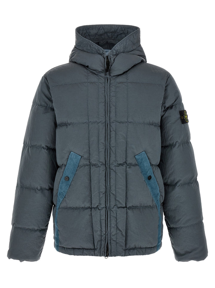 Stone Island Crumpled Effect Down Jacket Puffer Jackets - Grigio | 621ea6f7e4a6f11b9332f0d9355bc6bb6f77507e