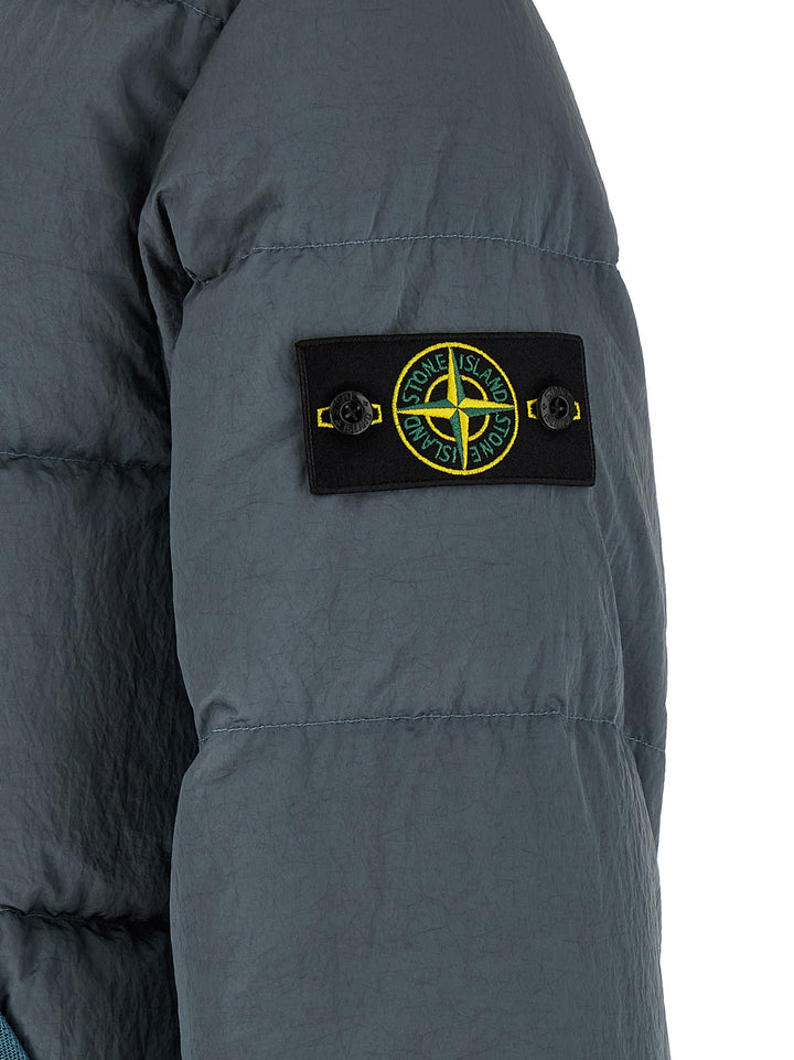 Stone Island Crumpled Effect Down Jacket Puffer Jackets - Grigio | d1e778d9be8d41dfffa36538df9397b23792312e