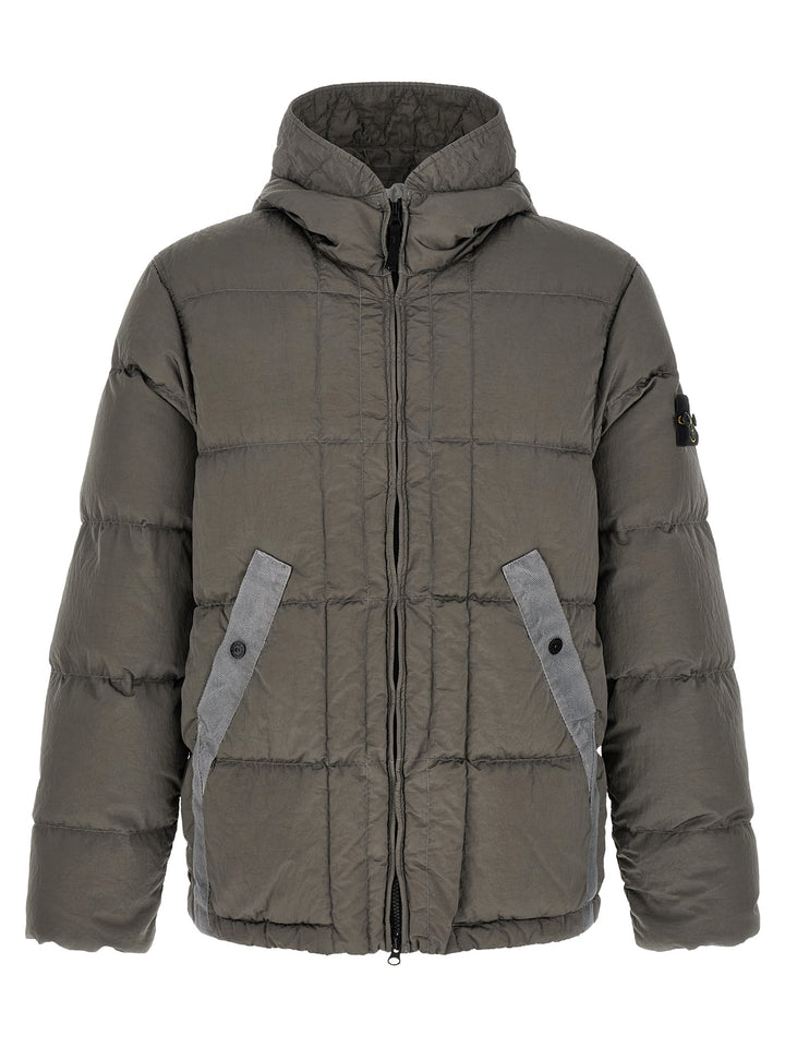 Stone Island Crumpled Effect Down Jacket Puffer Jackets - Grigio | 776d3de8add0ecbab4753ccda1f22d600870e90e