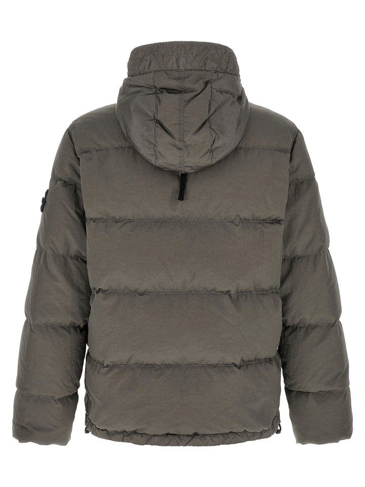 Stone Island Crumpled Effect Down Jacket Puffer Jackets - Grigio | d9b62aa3f95fa05986b5a38ae61cb75d93e26aa6