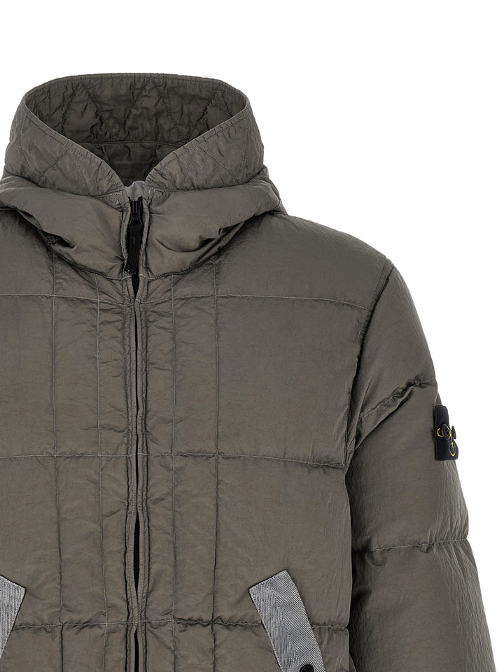 Stone Island Crumpled Effect Down Jacket Puffer Jackets - Grigio | 23687904e598e2f410243080f10e0ea409780abb
