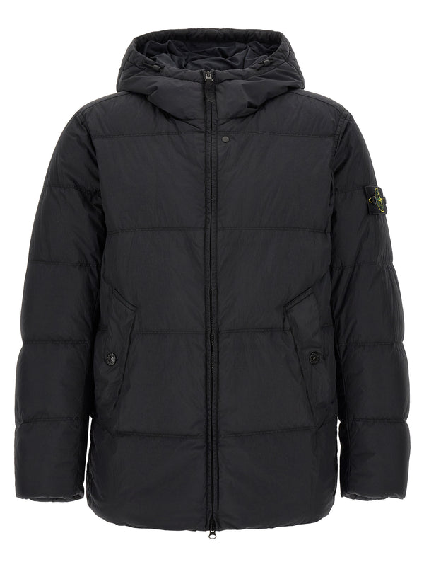 Ruffled Effect Down Jacket Puffer Jackets Blu